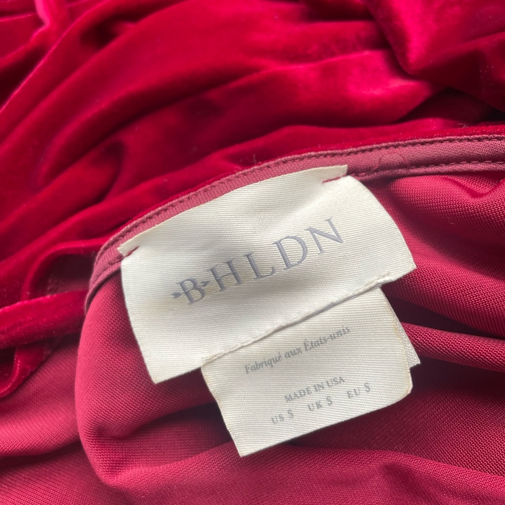 BHLDN Thrive Red Velvet Wrap Dress small - Picture 5 of 7
